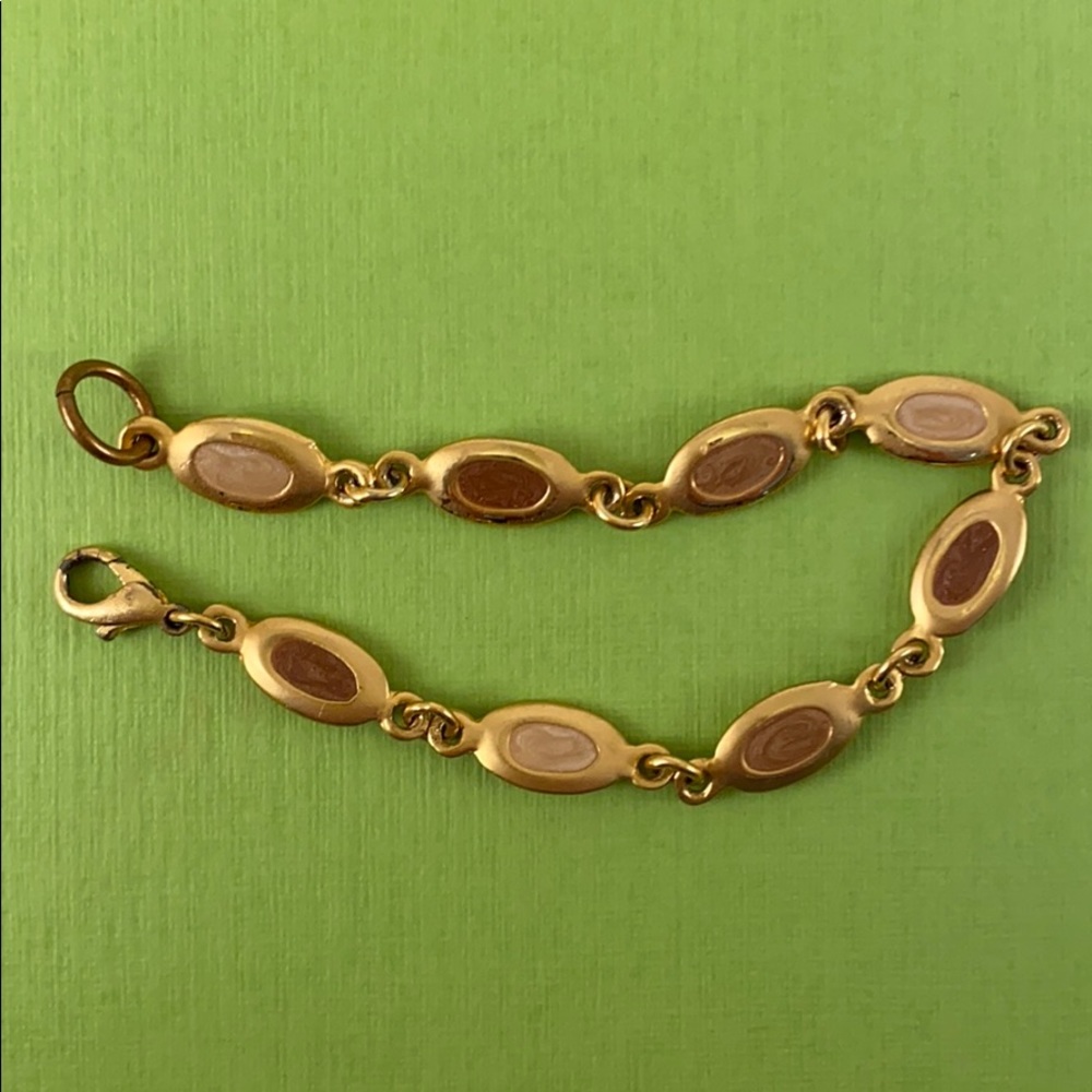 Gold Neutral Tonal Enameled Bracelet